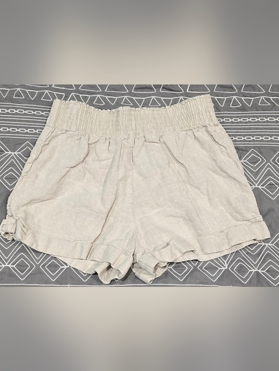 Reformation Pants - Reformation Mila Linen Shorts In Oatmeal Size Small